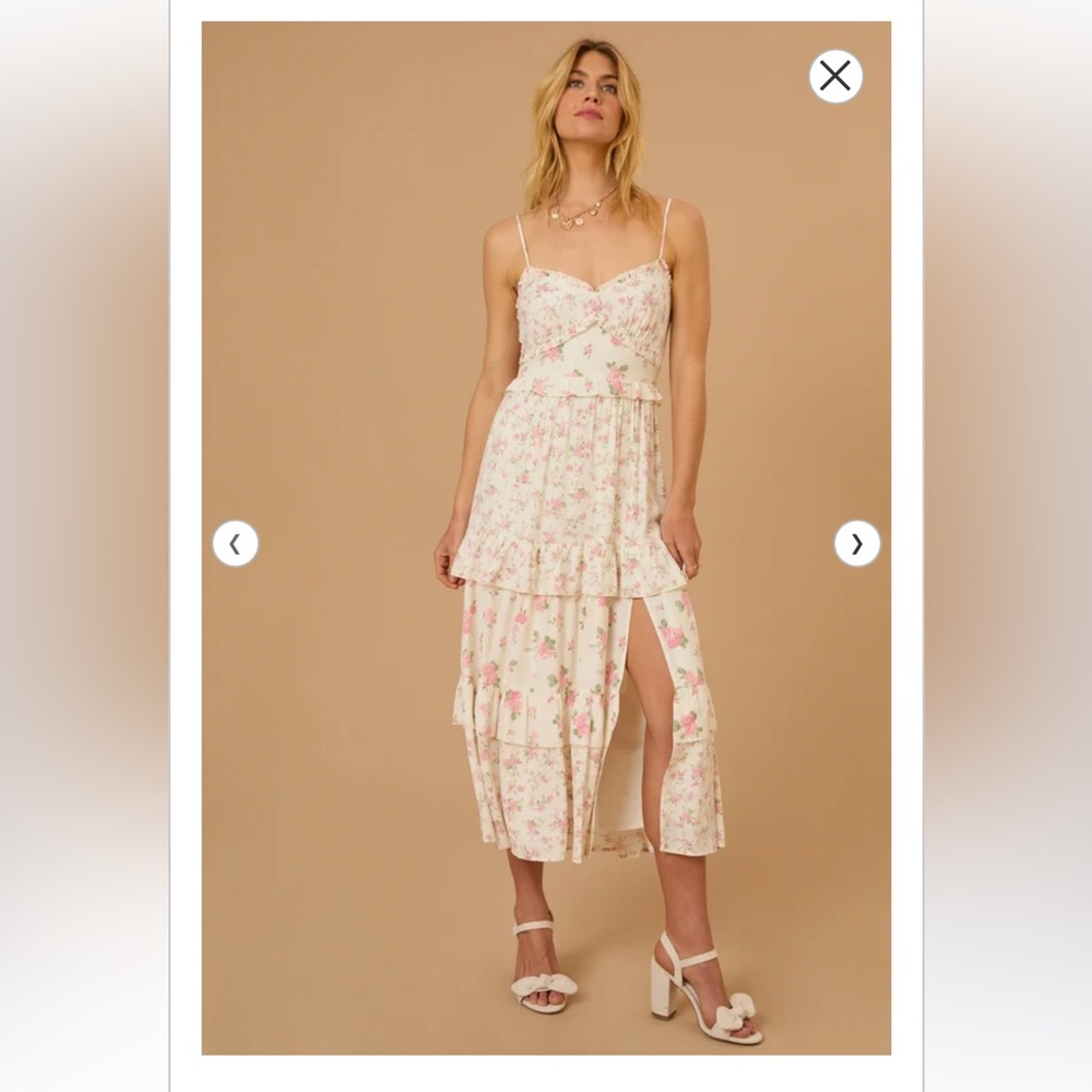 Altar'd State Pink and Cream Floral Dress XXS